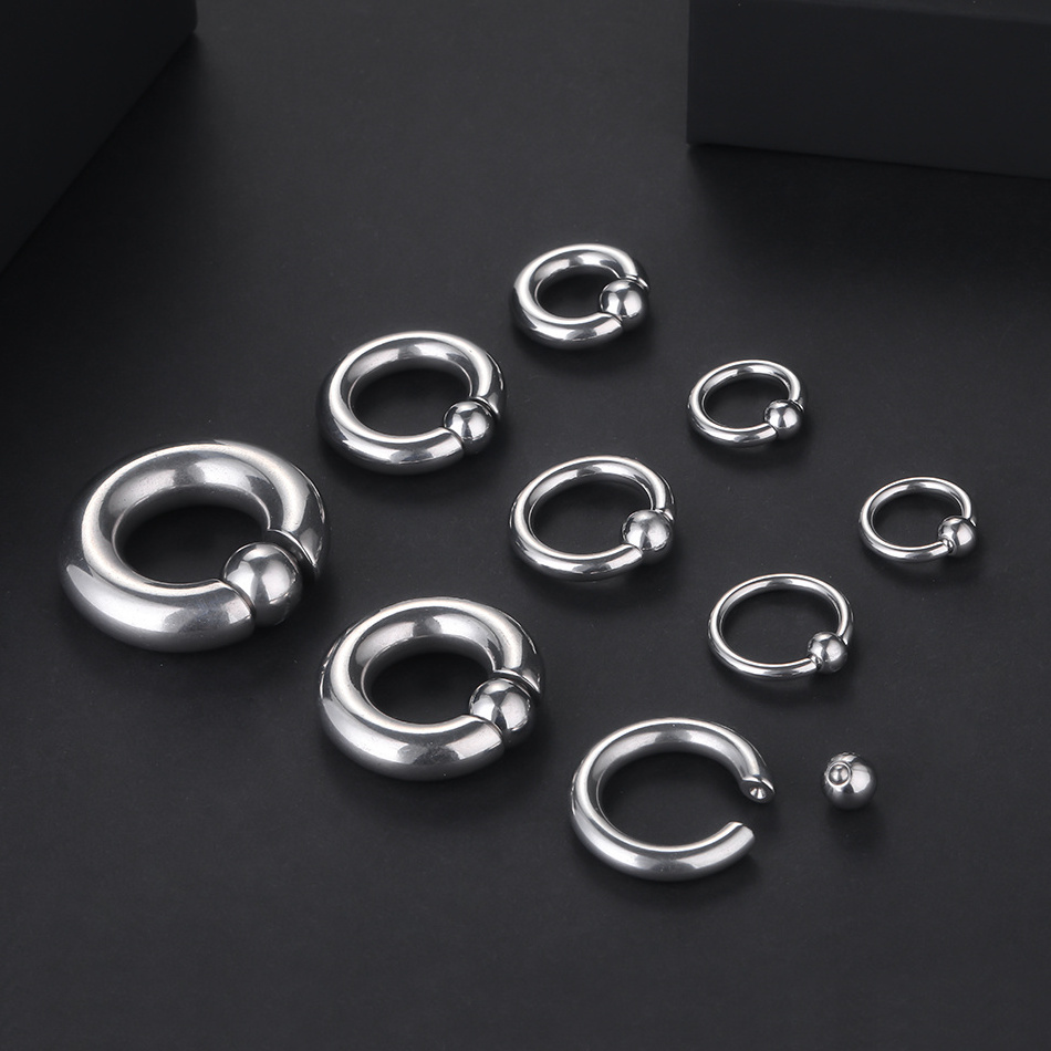 316L Surgical Steel Nose Septum Rings Helix Tragus Piercings Earring Large Gauge CBR Captive Bead Rings Body Jewelry