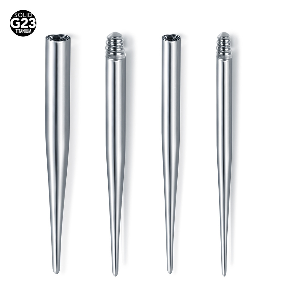 ASTM F136 Titanium Insertion Pin Taper Threaded Ear Taper Labret Lip Nose Nipple Dermal Pull Pin Tools Body Piercing Jewelry