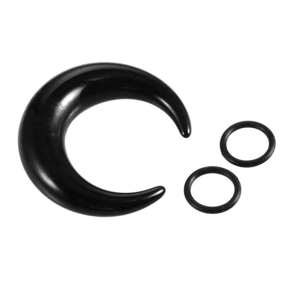 2Pcs/Lot Acrylic Horn Ear Taper Stretcher C Shape Buffalo Ear Pincher Expander Septum Rings Piercing Jewelry With O-Rings