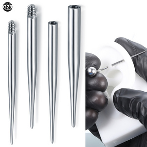 ASTM F136 Titanium Insertion Pin Taper Threaded Ear Taper Labret Lip Nose Nipple Dermal Pull Pin Tools Body Piercing Jewelry