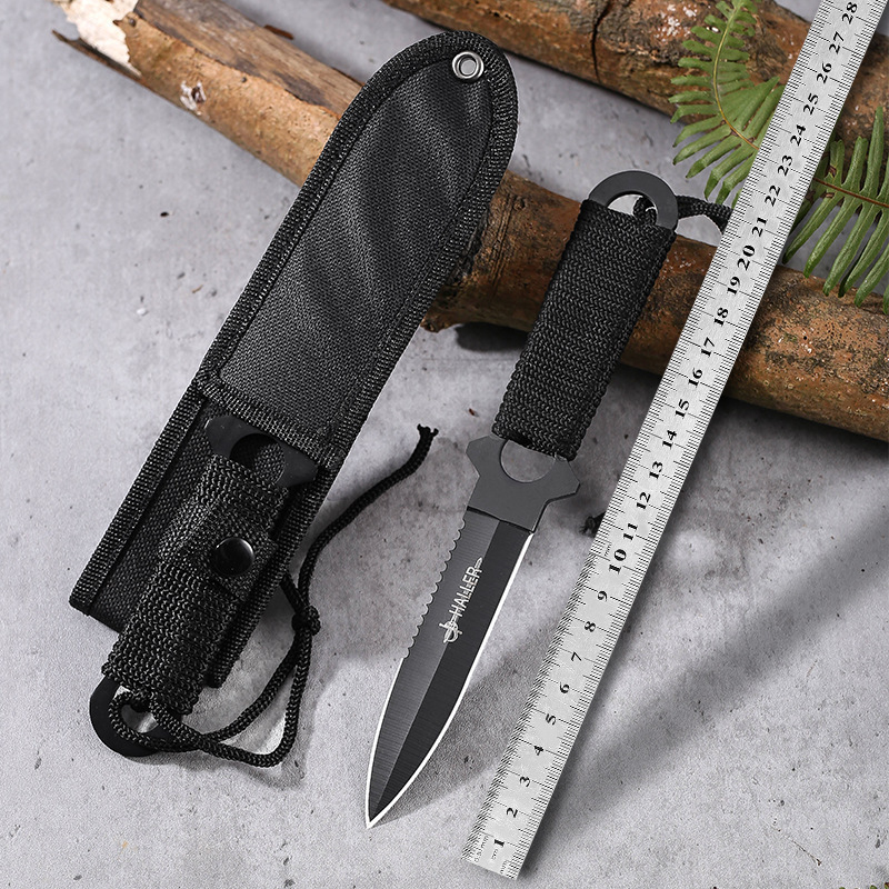 Outdoor diving multi-functional high hardness outdoor straight knife