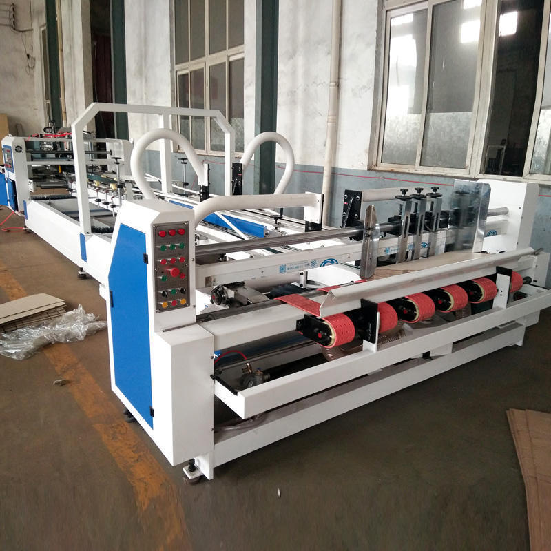 Automatic Folder Gluer machine 4-channels 2 guns cold glue system for Carton box folder gluing machine