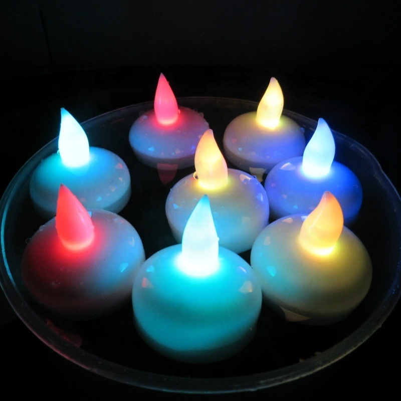 Battery Operated Waterproof Floating Tea Candle Water Activated Flameless Led Tea Light Mini Candles For Wedding Party