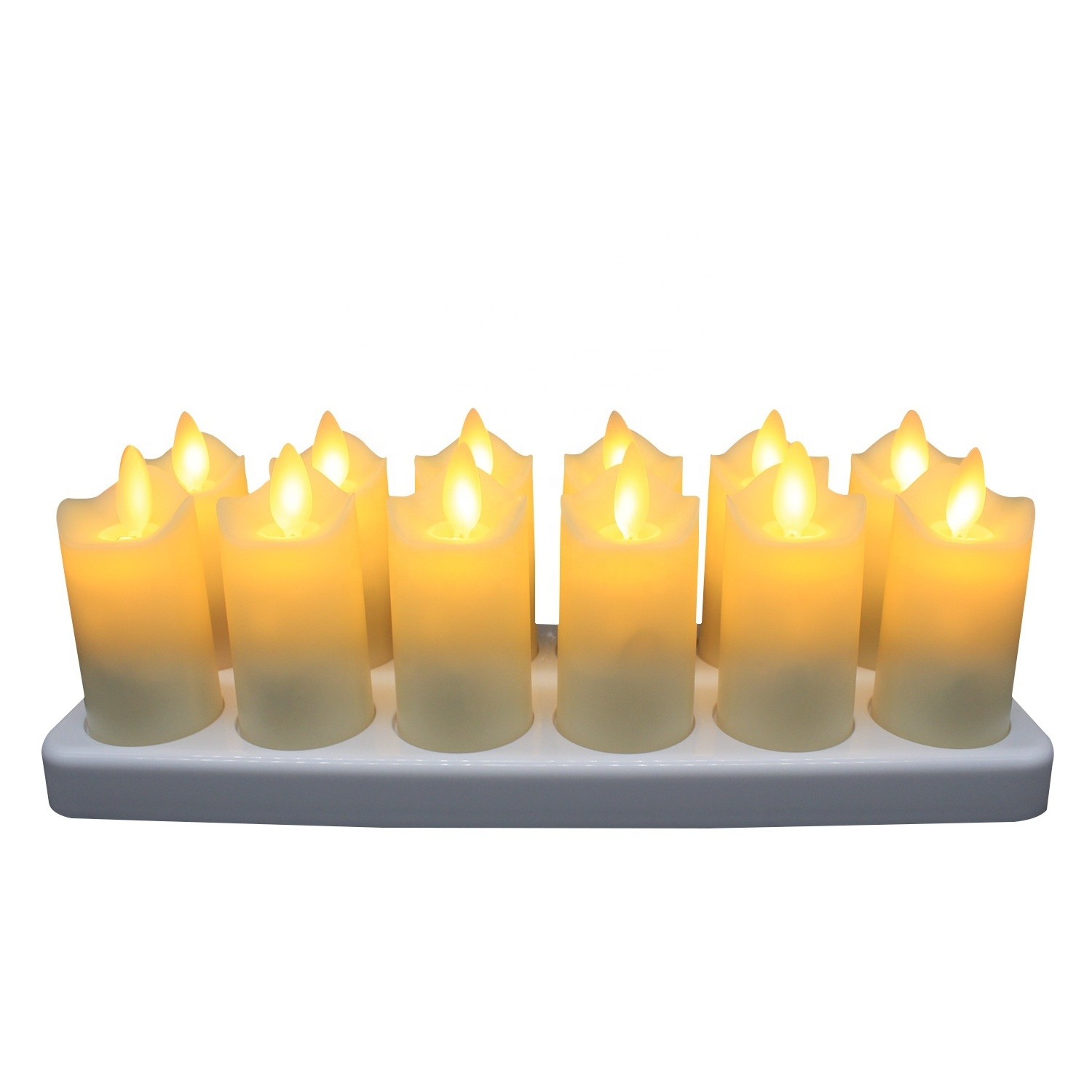 Flickering Flameless Rechargeable Tea Lights with Remote Moving Flame Electric Smart Led Candle