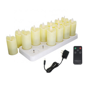 Flickering Flameless Rechargeable Tea Lights with Remote Moving Flame Electric Smart Led Candle