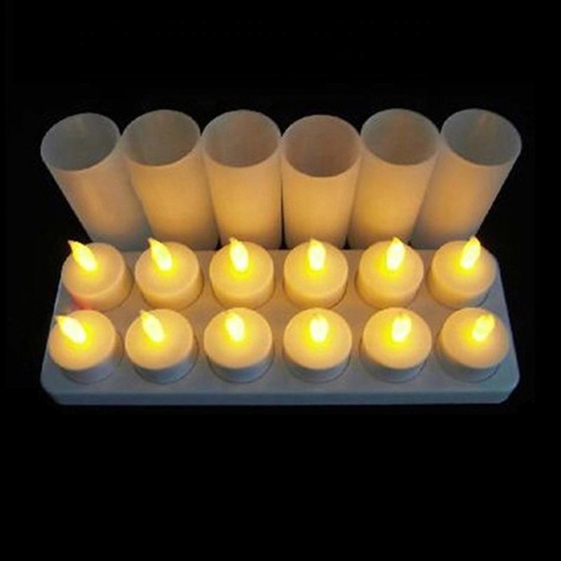 Set Of 12 Mini Flameless Moving Wick Led Tea Light Candles Warm Light Led Candle Electric Christmas Led Candles