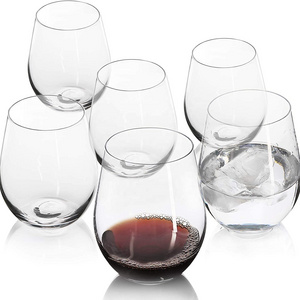 Unbreakable Tritan Stemless Wine Glasses and Reusable Water Tumblers, Shatterproof Plastic Wine Glass 14oz/400ml