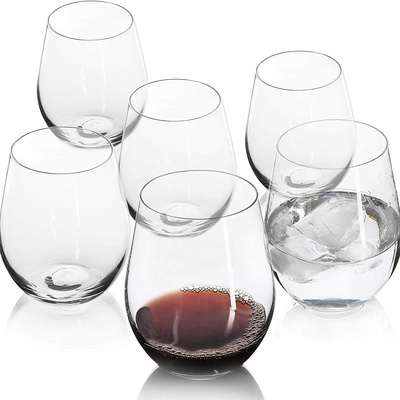 Unbreakable Tritan Stemless Wine Glasses and Reusable Water Tumblers, Shatterproof Plastic Wine Glass 14oz/400ml