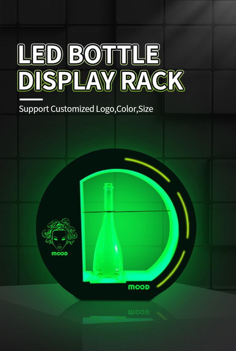 OEM Acrylic LED Bottle holder Presenter Glorifier Display VIP serving LED light stand holder for night club bar