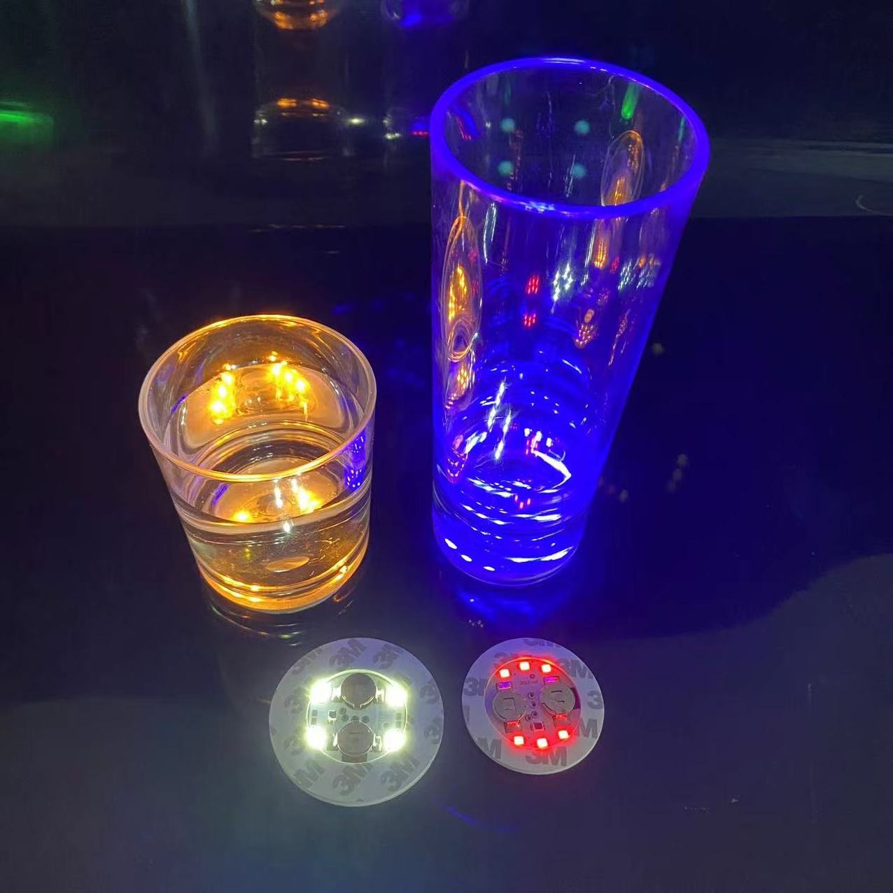 Lincond Glow Light Up LED bottle base light LED Flashing Bottle light sticker eva Sticker led Coaster for cups bottle