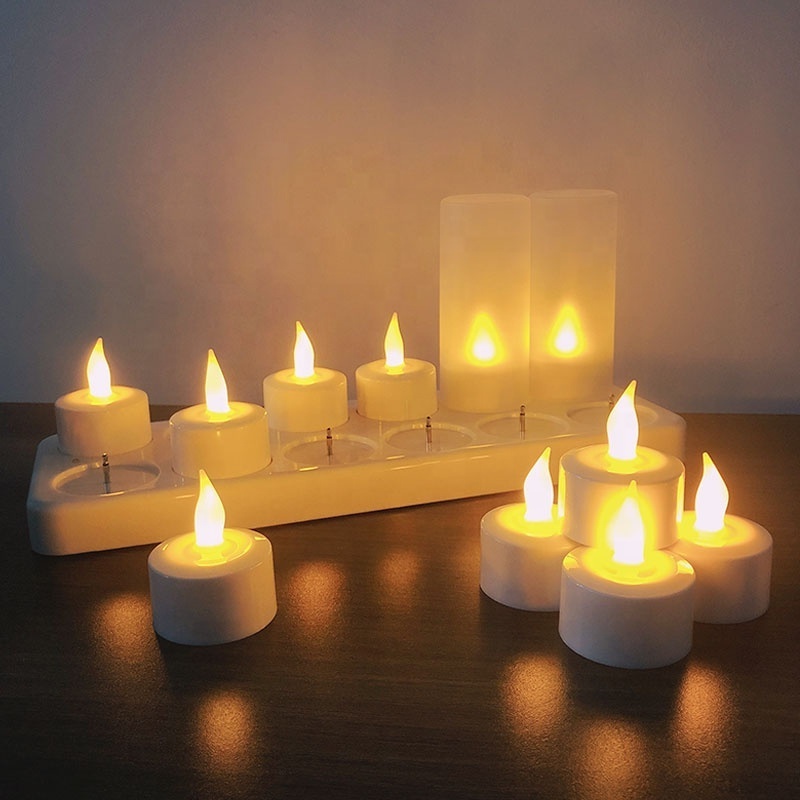 Set Of 12 Mini Flameless Moving Wick Led Tea Light Candles Warm Light Led Candle Electric Christmas Led Candles