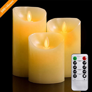 Hot Sale 3d Flame Led Tealight Candle Halloween Decoration 3 Pack Led Flameless Candles with Remote Control