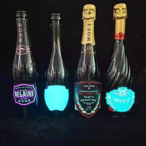 OEM waterproof EL wine champagne label customs luminous label adhesive sticker LED label for champagne wine bottle