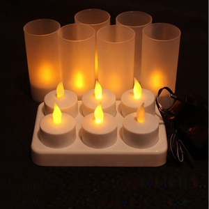 6pcs/set Usb Rechargeable Electric Led Tealight Candle Led Tealight Candle for Christmas Home Decoration