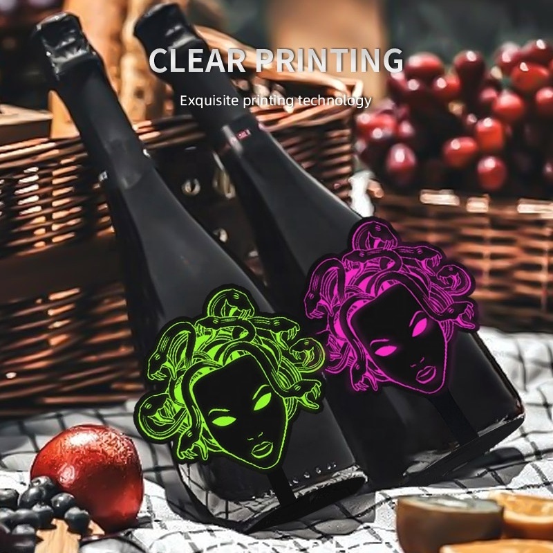 Factory Supplier Customized Led Champagne Sticker Wine El Bottle Label