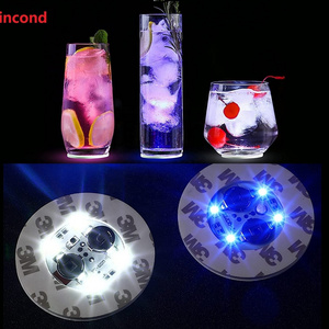 Thicken 5mm LED Coaster, LED Sticker Lights, LED Bottle Lights Cup Holder Lights for Wine Liquor Bottle