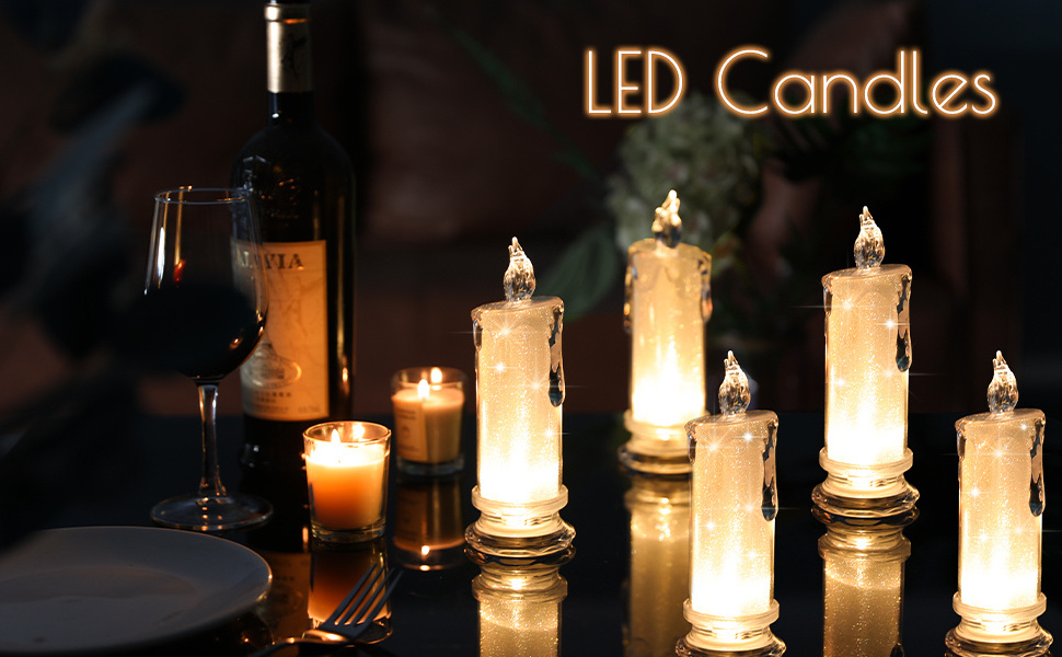 LED flameless Candles Flickering LED Pillar Candles Battery Operated Candles for Party Wedding House Decorations