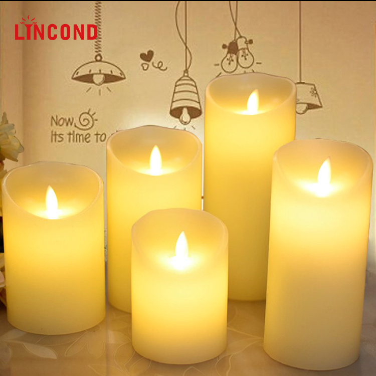 Battery Operated Remote Control Color Changing paraffin led Candle Flameless Led Candle