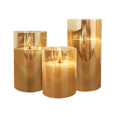 Flickering Flameless Candles, Unbreakable Battery Operated LED Pillar Radiance Candles with Remote Control and Timer