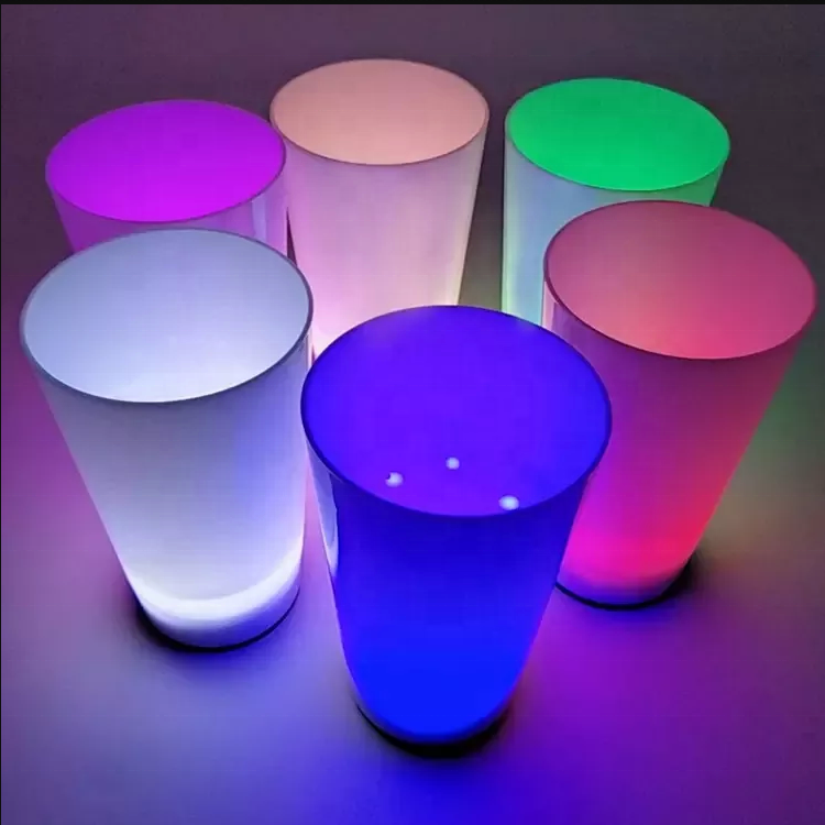 Design Logo Drinking Glasses Fun Glowing LED Flash Light Up LED Cup For Night Club Bar