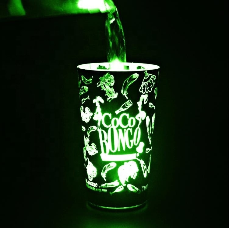 Design Logo Drinking Glasses Fun Glowing LED Flash Light Up LED Cup For Night Club Bar