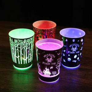 Design Logo Drinking Glasses Fun Glowing LED Flash Light Up LED Cup For Night Club Bar