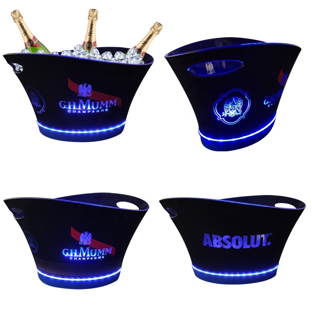 9 Liter OEM Acrylic ice bucket Night club Wine Beer LED Ice Bucket Cheap Price Buckets Clear for bar beer champagne bottle