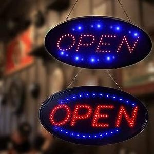 Waterproof Outdoor And Indoor Decoration Open Sign Led 24 Hours Store Neon Open Sign Acrylic Oval Open Sign