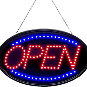 Custom Business Shop 3d Lighting Acrylic Illuminated Mini Open Neon Sign  Led Oval Open Sign