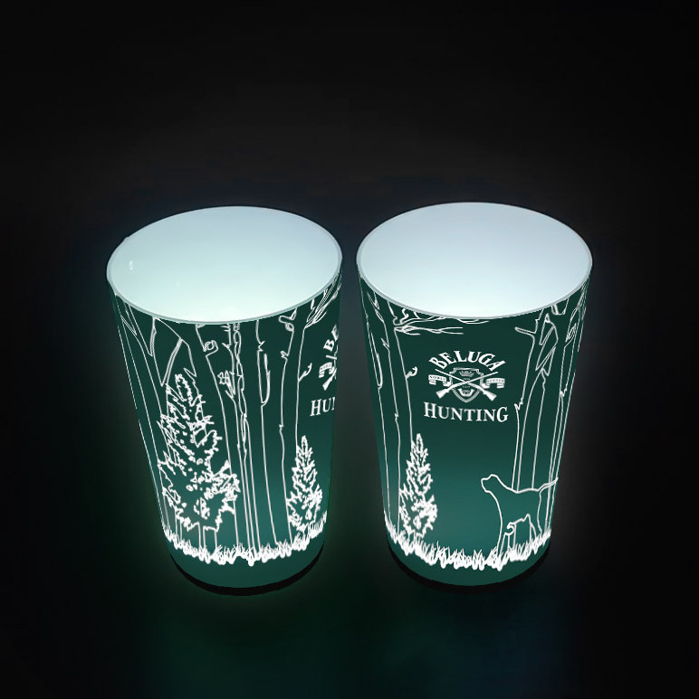 Custom logo Led Illuminated Light Up Cup Tumbler 12 oz  14 oz Liquid-activated LED cup