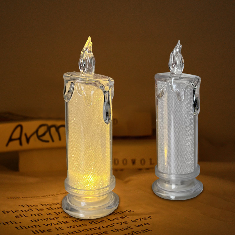 Clear Plastic Flameless Led Tea Light Candles Drip Tears Led Tea Light Candles With Batteries Flickering Votive Candles