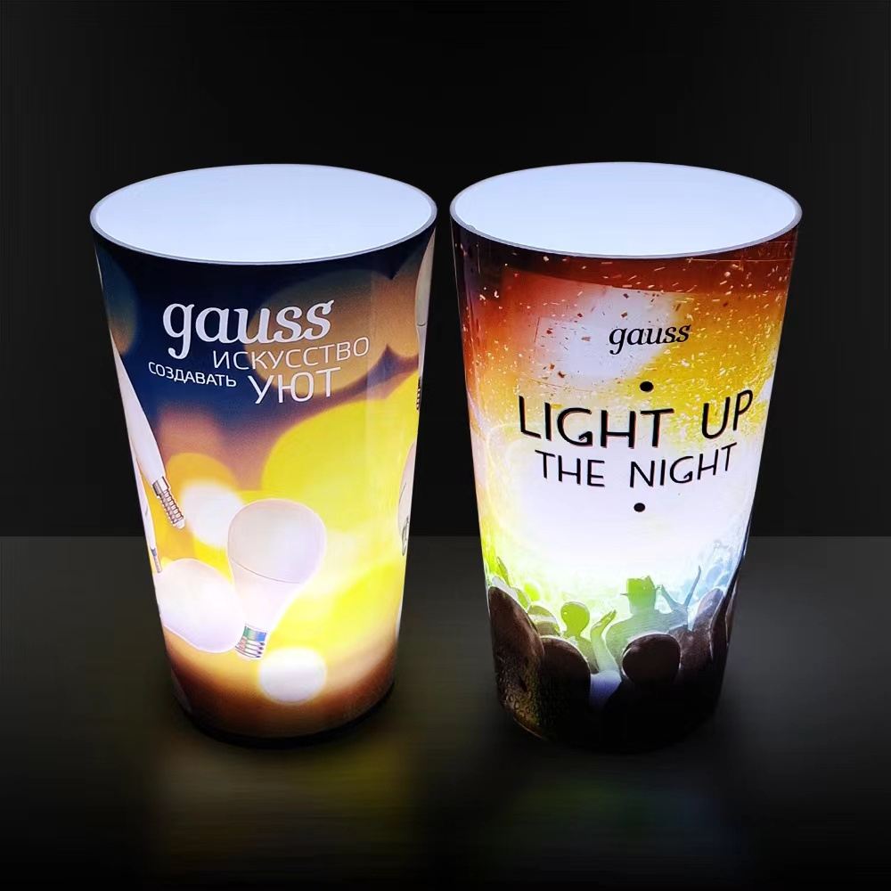 Custom logo Led Illuminated Light Up Cup Tumbler 12 oz  14 oz Liquid-activated LED cup