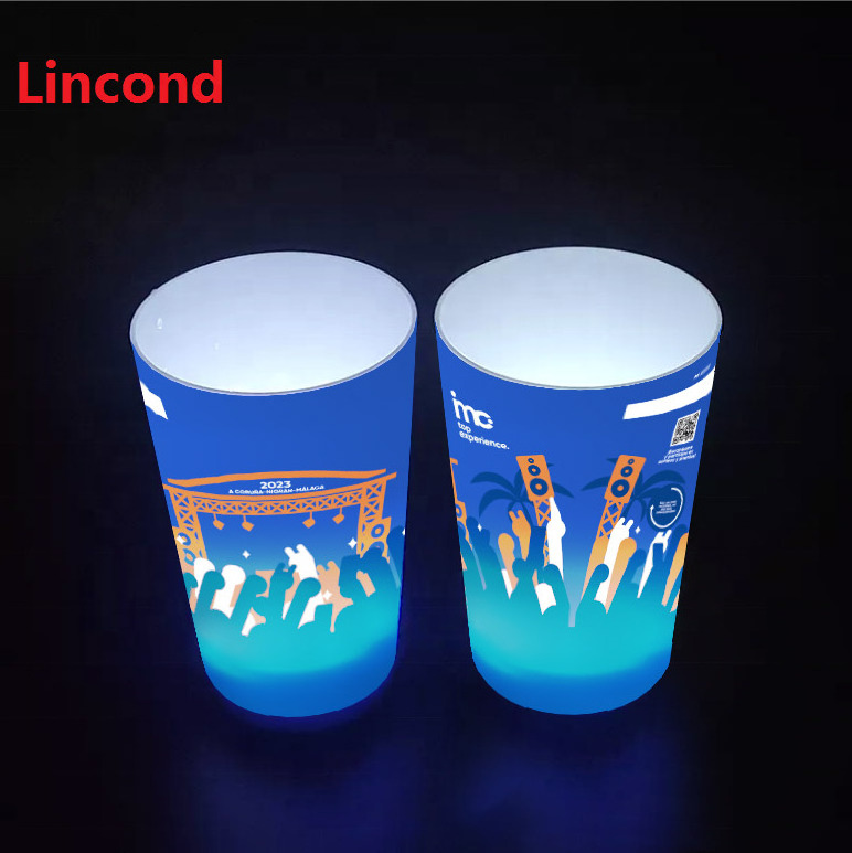 Custom logo Led Illuminated Light Up Cup Tumbler 12 oz  14 oz Liquid-activated LED cup