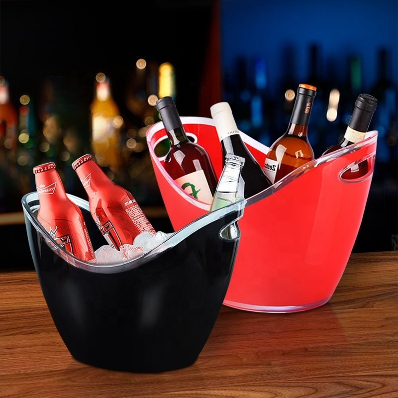 Champagne Plastic ice bucket 3.5L ice bucket PS Plastic ice bucket Cooler holder For drinks