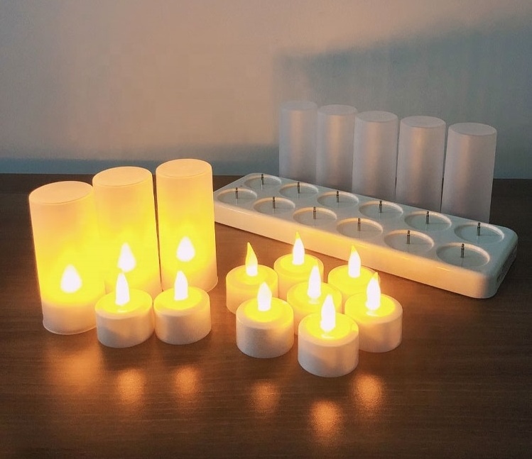 Flameless Flicker Led Rechargeable Candle Led Candle Tea Light