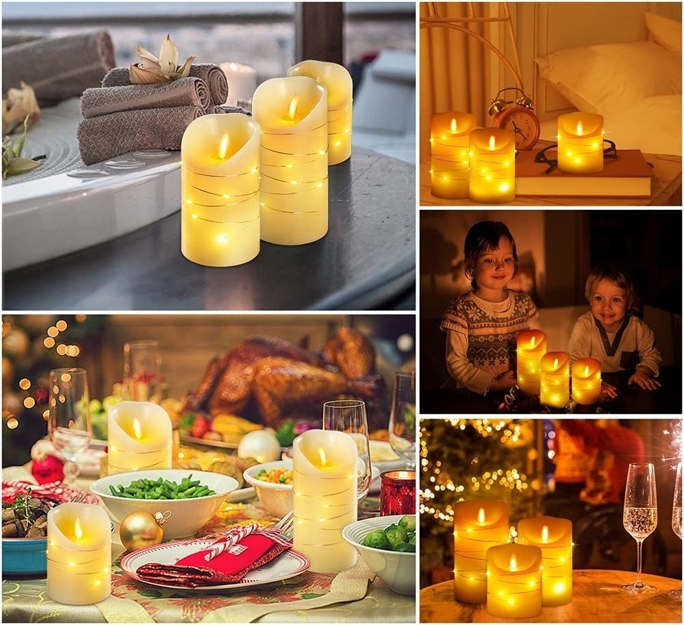 D7.5cm Simulation Teardrop Electronic Candle Household Smokeless Lighting Flame Swing Led Candle Battery LED Light Decoration