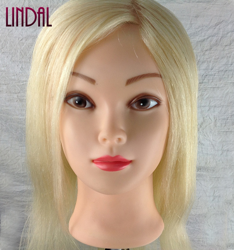 LINDAL female with stand afro real hair mannequin dummy doll high quality head with hair training hairdressing