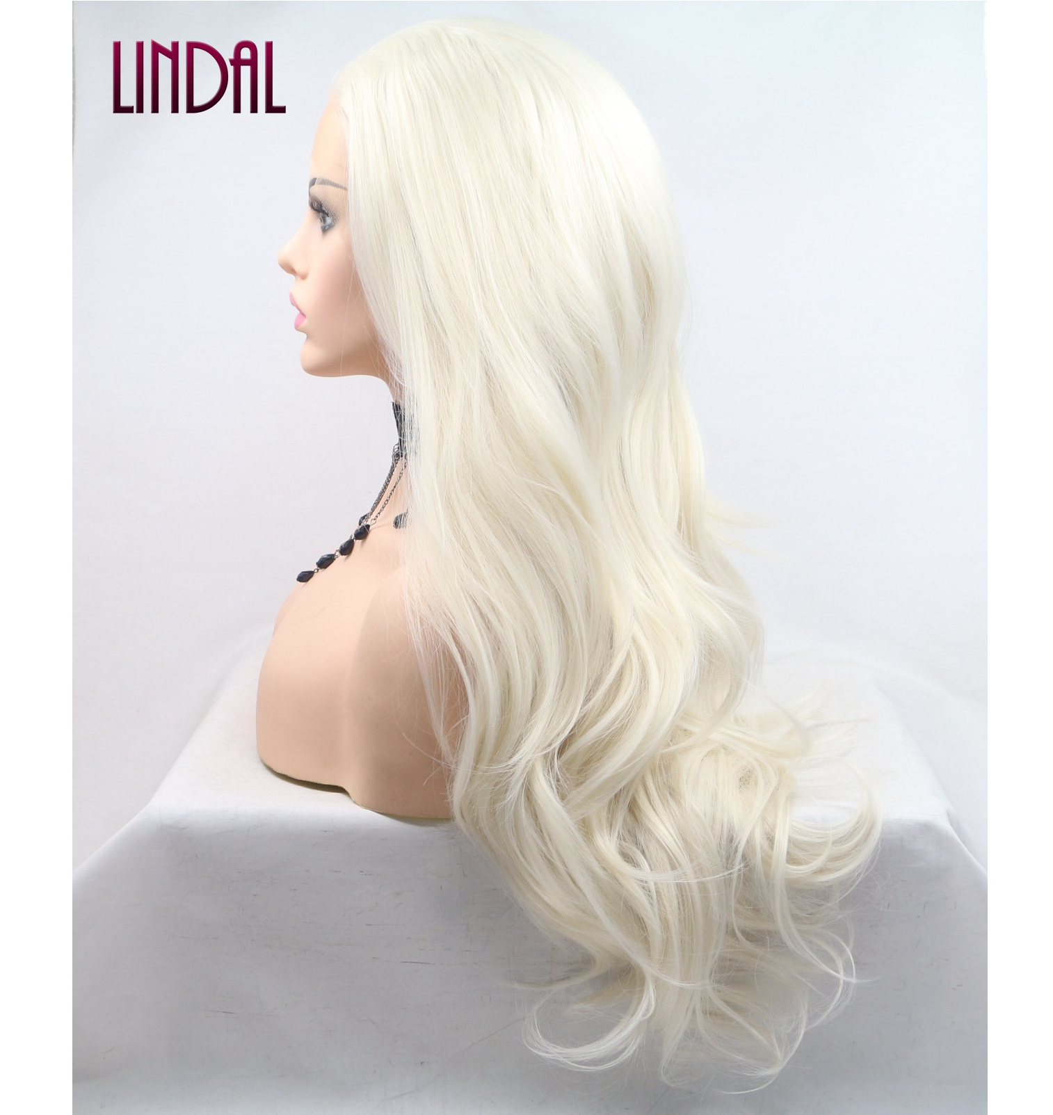 LINDAL white wigs freedom part clip cheap synthetic blonde curly lace front wig freetress equal blonde lace front wig synthetic