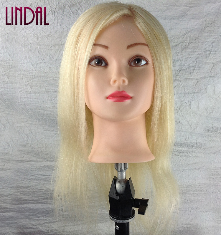 LINDAL female with stand afro real hair mannequin dummy doll high quality head with hair training hairdressing