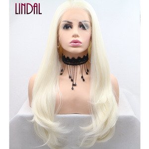 LINDAL white wigs freedom part clip cheap synthetic blonde curly lace front wig freetress equal blonde lace front wig synthetic