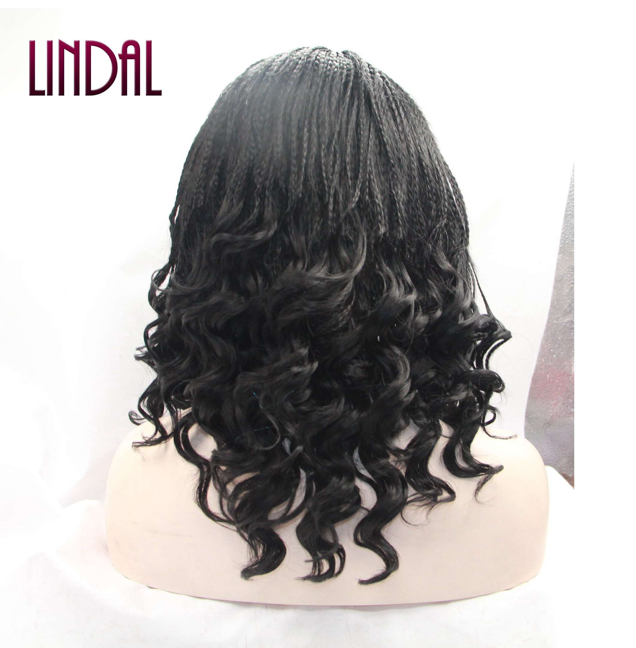 LINDAL synthetic bob braids wig weave lace front short african style synthetic heat resistant fiber braided wig