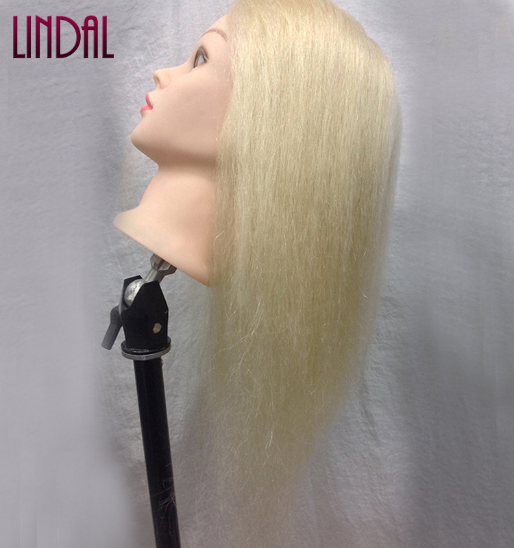 LINDAL doll cosmetology female manican hairstyle dummy training maniquies women face human real hair barber mannequin