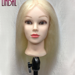 LINDAL doll cosmetology female manican hairstyle dummy training maniquies women face human real hair barber mannequin