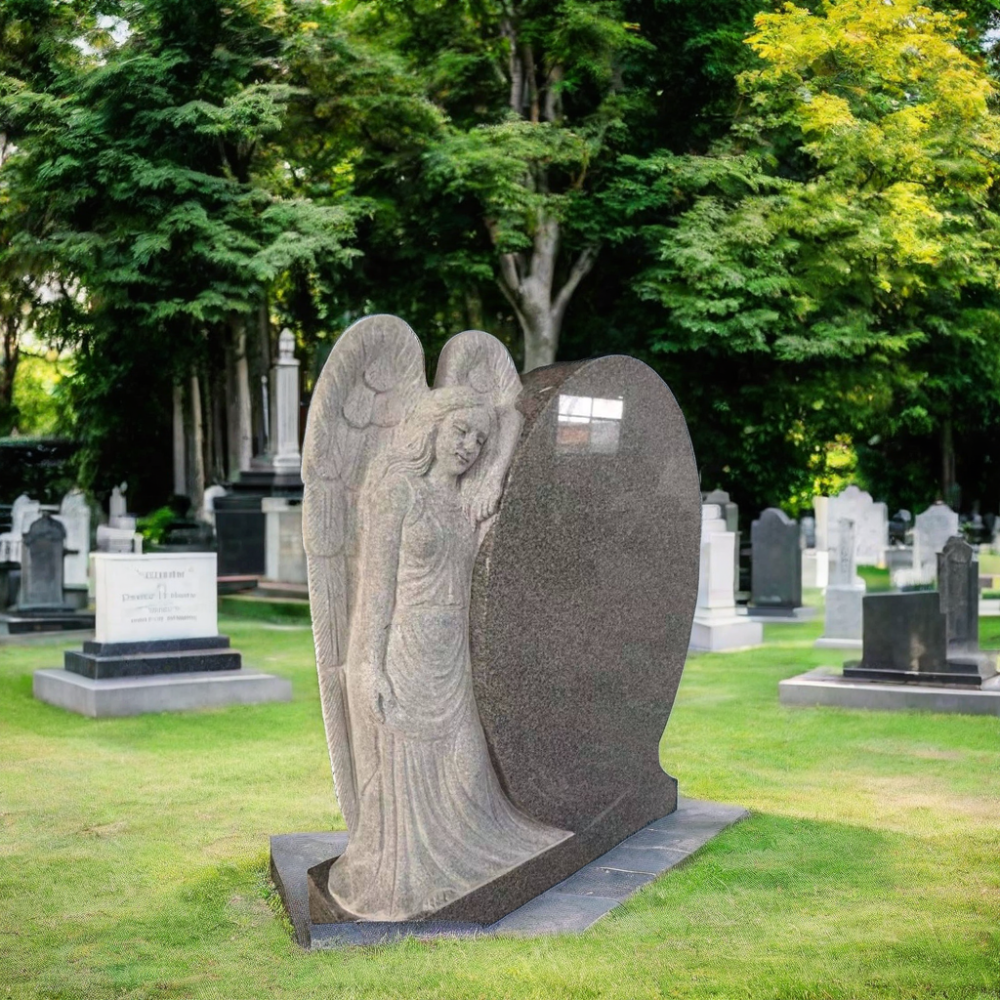 Cemetery Monuments and Cremation Guardian Angel Heart Headstones Granite and Marble Tombstones Gravestones for Memorial Graves