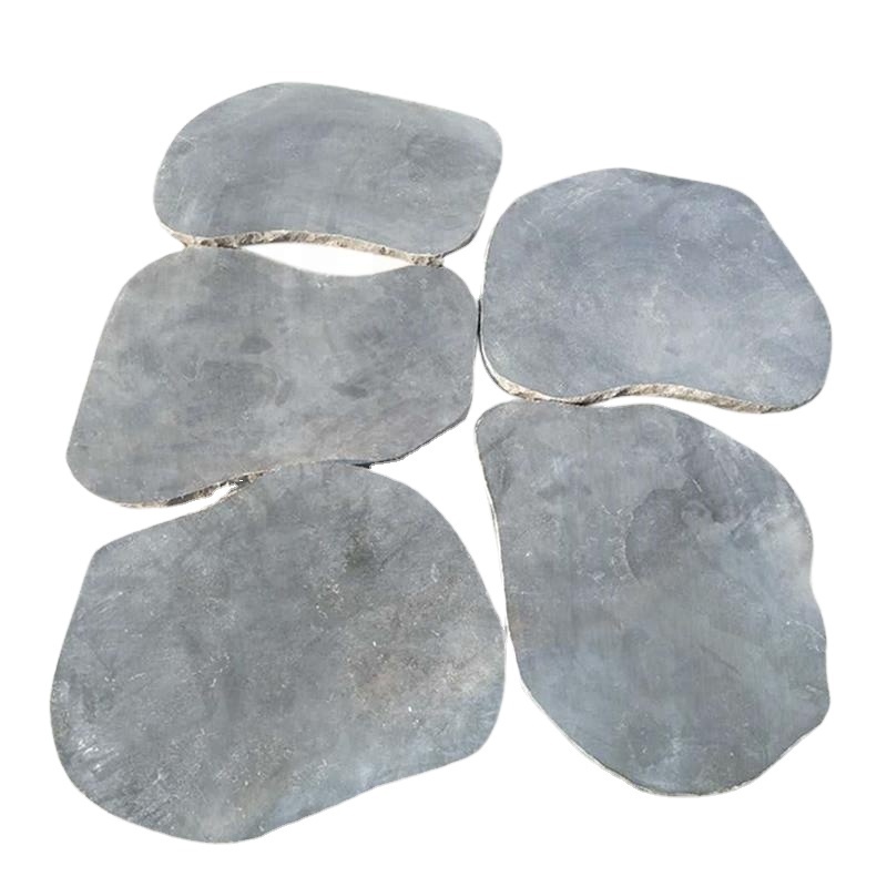 Low-Priced Irregular Blue Limestone Flagstone Good Quality Honed Finish for Outdoor Garden Stepping Stone Random Shape