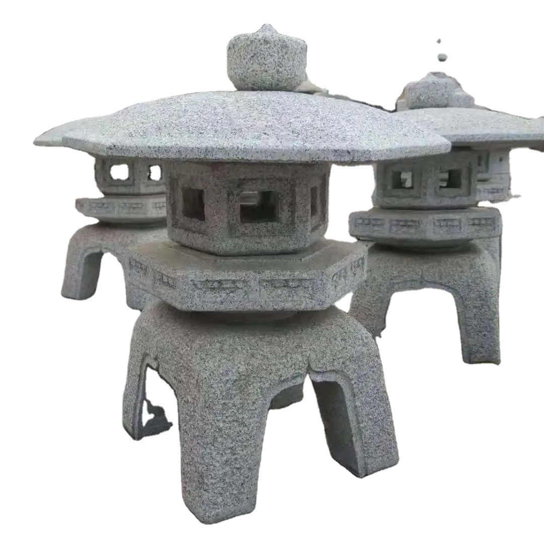 Natural granite lanterns Japanese style yukimi Chinese stone lantern for garden outdoor Factory sale directly