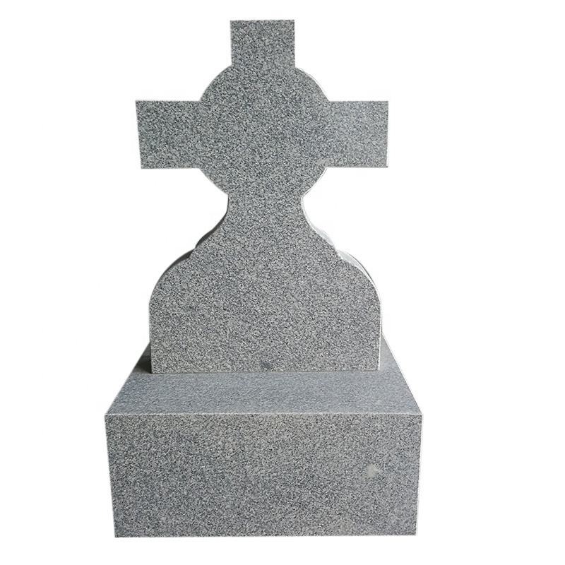 Modern European Style High Polished Granite Carved Headstone Tombstone Sculpture Gravestone for Outdoor Cemetery Use