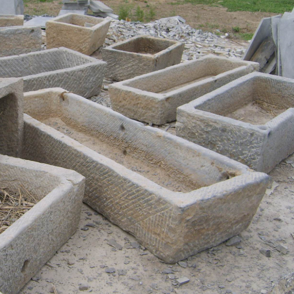 Antique Granite Stone Garden Trough Reclaimed Old Stone Trough for Sale