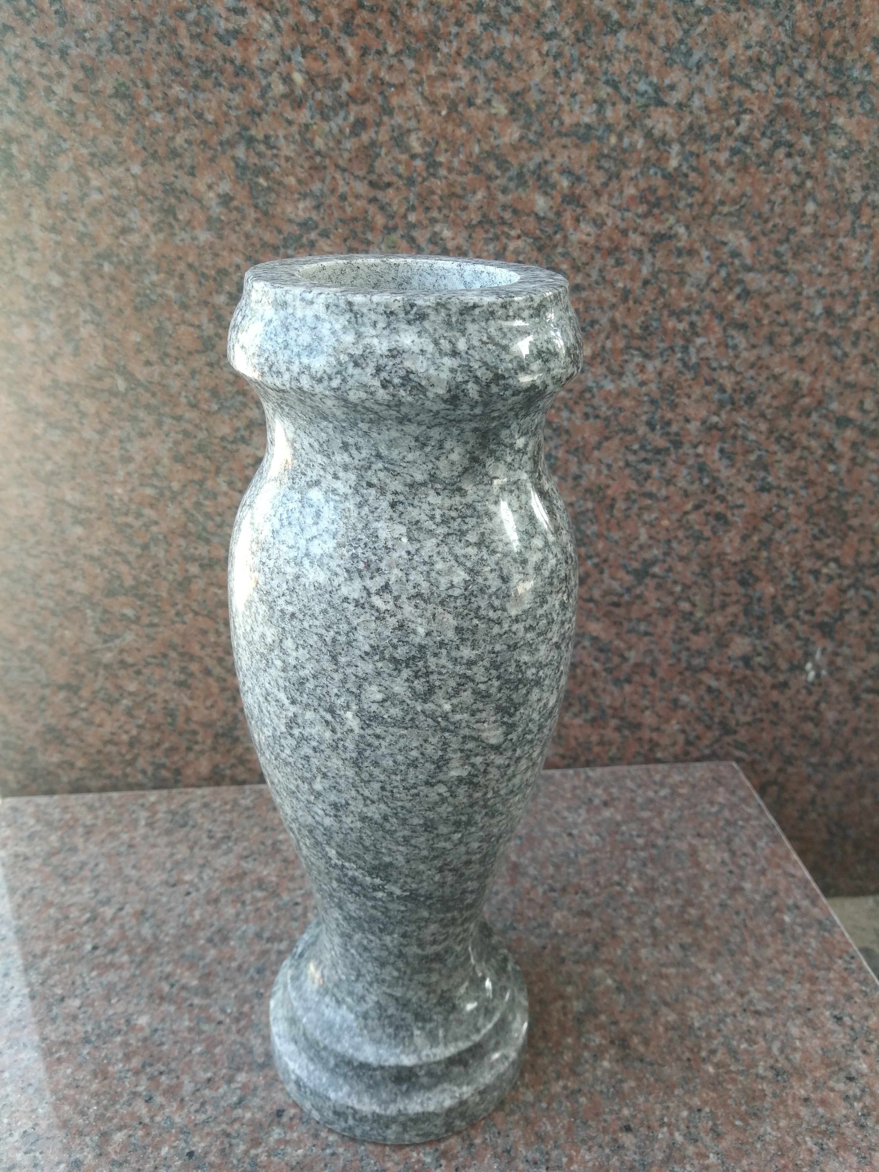 Granite Flower Vase for Tombstone and Cemetery Headstones Decorative Monument for Grave Sites