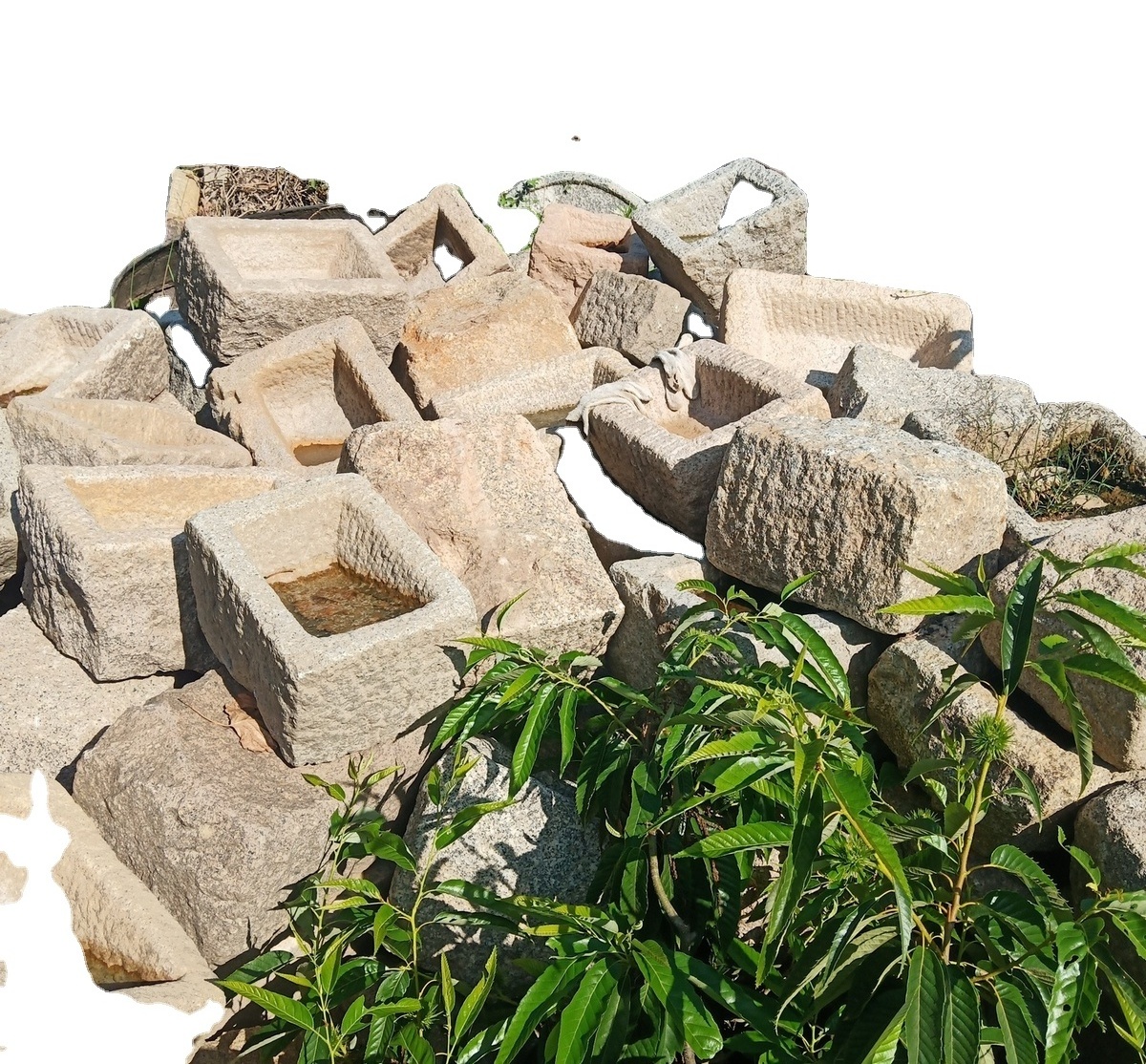 Antique Granite Stone Garden Trough Reclaimed Old Stone Trough for Sale